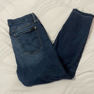 JEN7 Ankle Skinny Jeans Distressed Hem